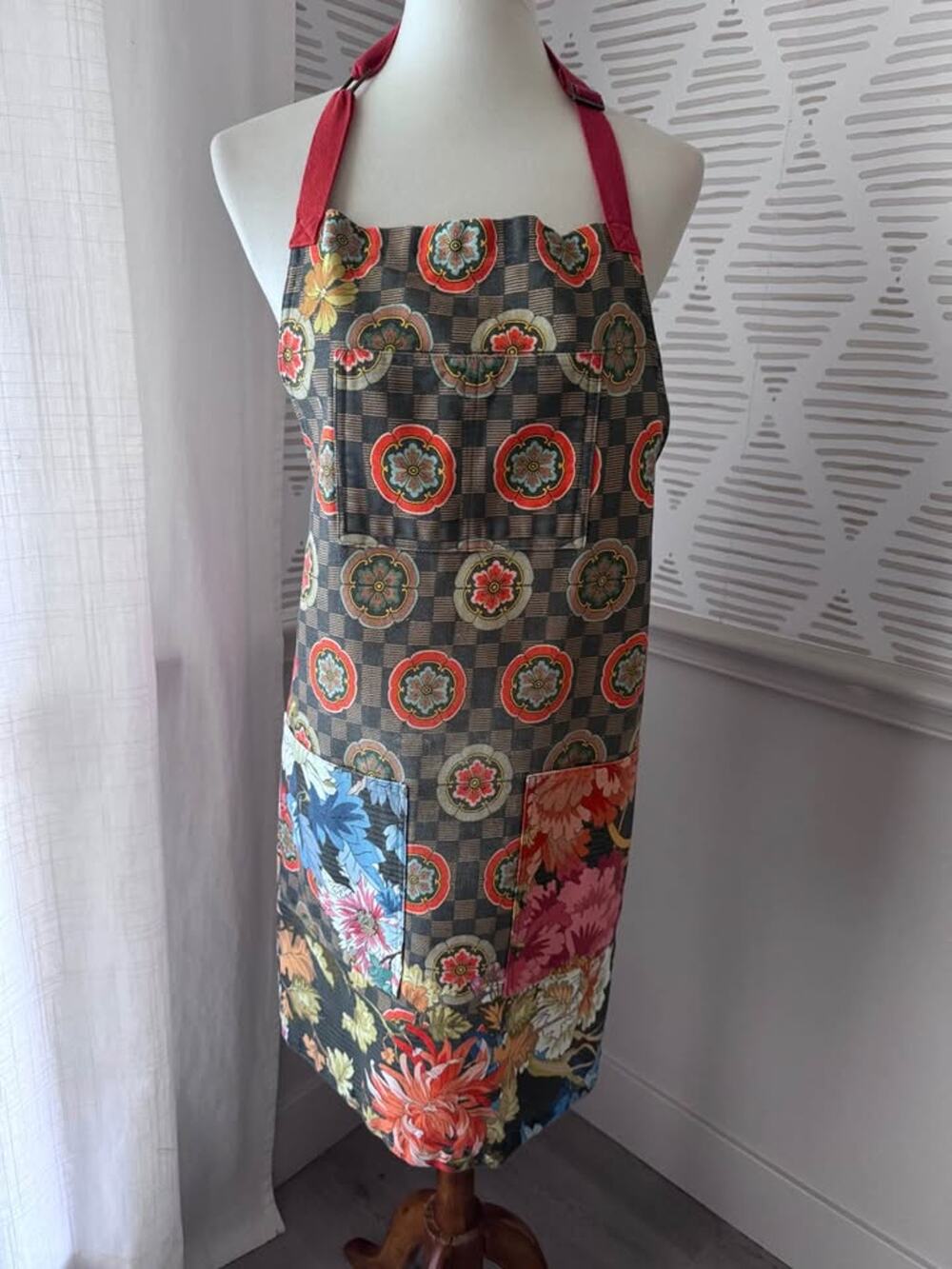 Johnny Was Taylor Print Abstract Floral Cotton Apron